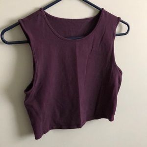 Plum colored fitted crop top